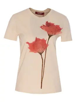 Max Mara: Бежевая футболка 