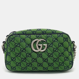 Gucci: Зелёная сумка через плечо  Marmont
