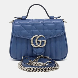 Gucci: Голубая сумка  GG Marmont
