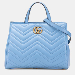 Gucci: Голубая сумка  GG Marmont