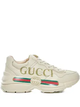 Gucci: Светлые кроссовки  Rhyton
