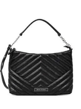 Armani Exchange: Чёрная сумка-шоппер 