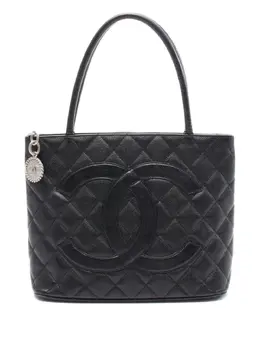 CHANEL Pre-Owned: Чёрная сумка-шоппер 