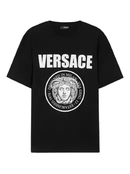 Versace: Чёрная футболка  Medusa