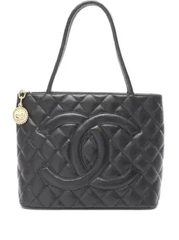 CHANEL Pre-Owned: Чёрная сумка-шоппер 