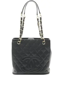 CHANEL Pre-Owned: Чёрная сумка-шоппер 