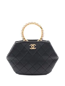 CHANEL Pre-Owned: Чёрный клатч 
