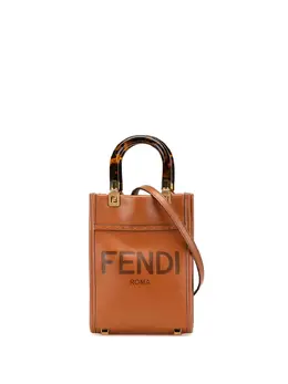 Fendi Pre-Owned: Коричневая сумка-шоппер 