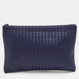 Bottega Veneta: Голубой клатч  Intrecciato