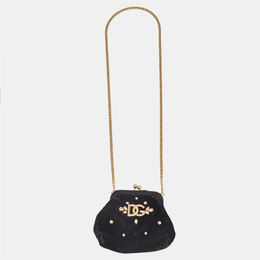 Dolce & Gabbana: Чёрный клатч  Crystal