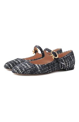 Gianvito Rossi: Синие балетки  Ribbon