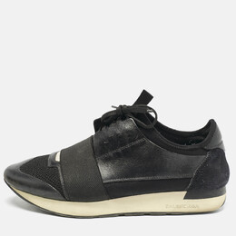 Balenciaga: Чёрные кроссовки  Race Runner