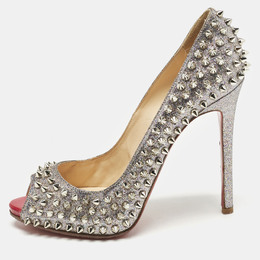 Christian Louboutin: Серебристые босоножки 