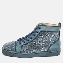 Christian Louboutin: Голубые кроссовки 