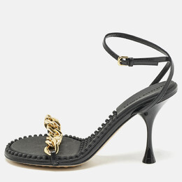 Bottega Veneta: Чёрные сандалии  Dot