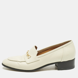 Gucci: Белые лоферы  Interlocking G Horsebit