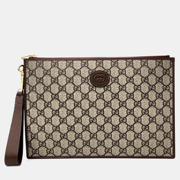 Gucci: Бежевый клатч 