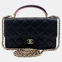 Chanel: Чёрная сумка через плечо 