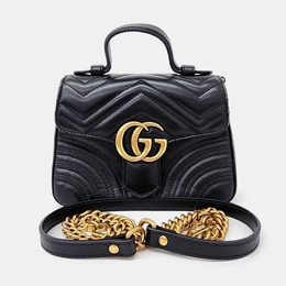 Gucci: Чёрная сумка  Marmont