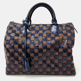 Louis Vuitton: Синяя сумка  Speedy 30
