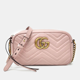 Gucci: Розовая сумка через плечо  Marmont