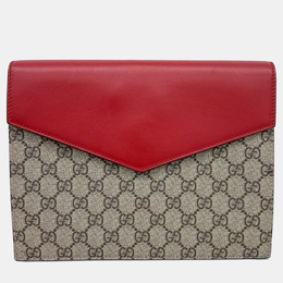 Gucci: Бежевый клатч 