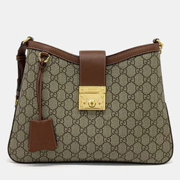 Gucci: Бежевая сумка  Padlock