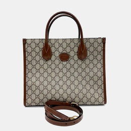 Gucci: Бежевая сумка-шоппер  GG