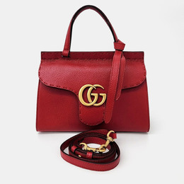 Gucci: Красная сумка-шоппер  GG Marmont