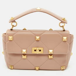 Valentino: Бежевая сумка  Roman Stud
