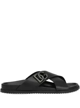 Dolce & Gabbana: Чёрные сандалии  DG