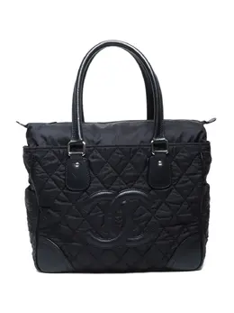 CHANEL Pre-Owned: Чёрная сумка-шоппер 
