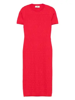 FENDI: Жаккардовое платье  FF