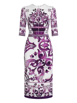 Dolce & Gabbana: Платье  Majolica с принтом