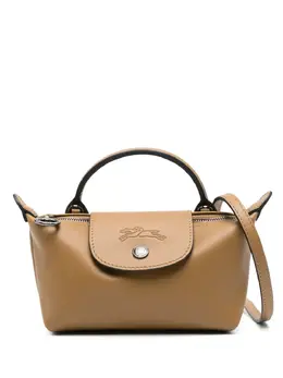 Longchamp: Коричневая сумка  Le Pliage