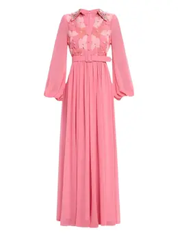 Badgley Mischka: Платье с растительным принтом 