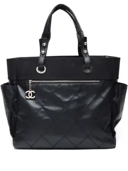CHANEL Pre-Owned: Чёрная сумка-шоппер 