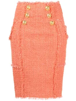 Balmain: Твидовая юбка 