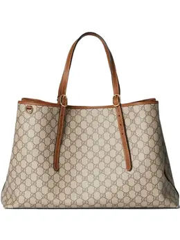 Gucci: Бежевая сумка-шоппер  GG