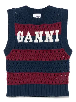 GANNI: Хлопковый топ 