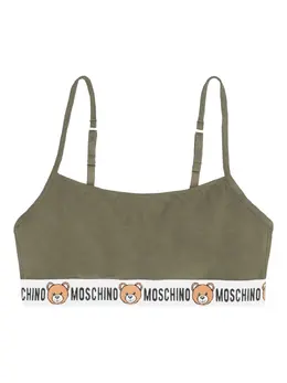 Moschino: Бюстгальтер цвета хаки 