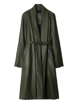Burberry: Кожаное пальто 