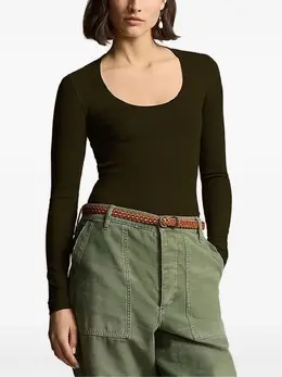 Polo Ralph Lauren: Зелёный топ 