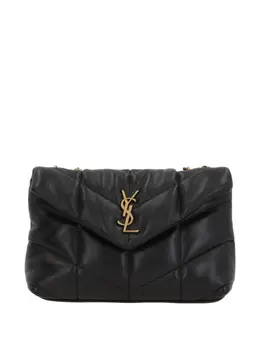 Saint Laurent: Чёрная сумка  Loulou Puffer