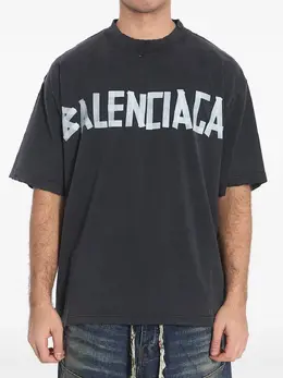 Balenciaga: Чёрная футболка 