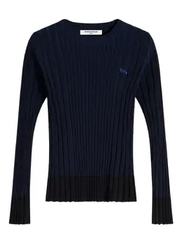 Maison Kitsuné: Синий свитер 