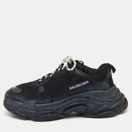 Balenciaga: Чёрные кроссовки  Triple S