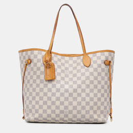 Louis Vuitton: Белая сумка  Neverfull MM