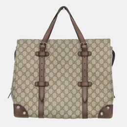 Gucci: Коричневая сумка-шоппер  GG Supreme