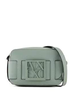 Armani Exchange: Зелёная сумка через плечо 